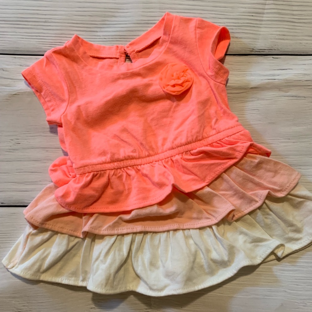 *Like New* Baby Girl Neon Pink Ruffle Outfit - Picture 2 of 3